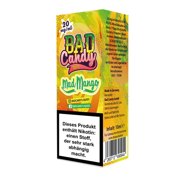 Bad Candy Mad Mango 10ml 20mg/ml Nikotinsalzliquid