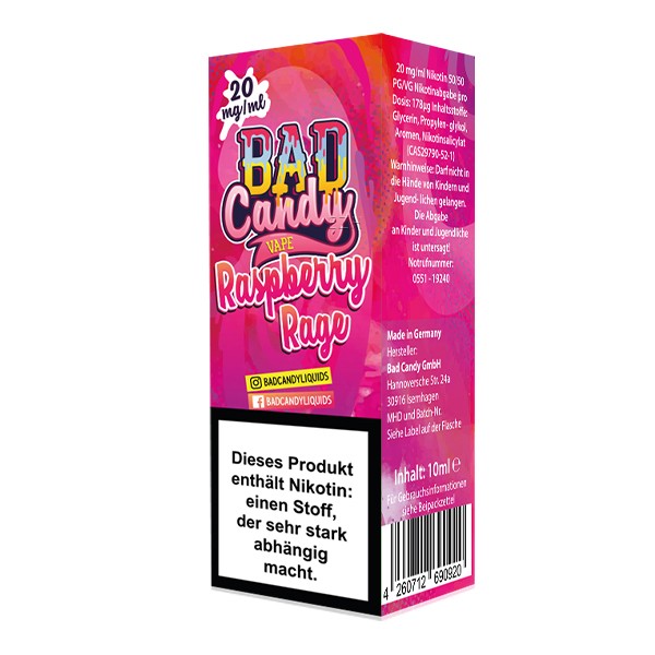 Bad Candy Raspberry Rage 10ml 20mg/ml Nikotinsalzliquid