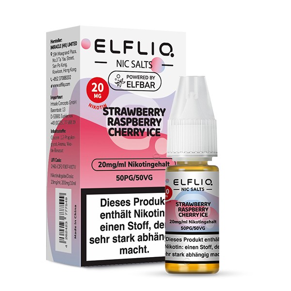 Elfliq by Elfbar Strawberry Raspberry Cherry Ice 10ml Nikotinsalzliquid