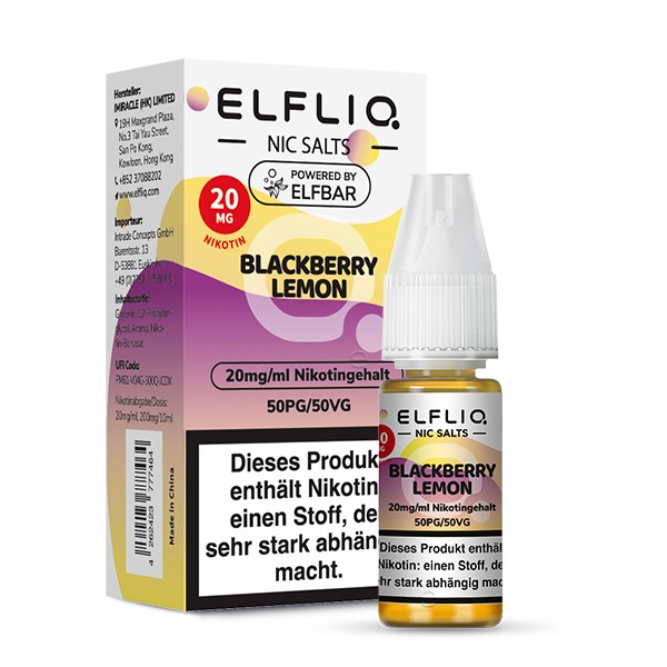 Elfliq by Elfbar Blackberry Lemon 10ml Nikotinsalzliquid