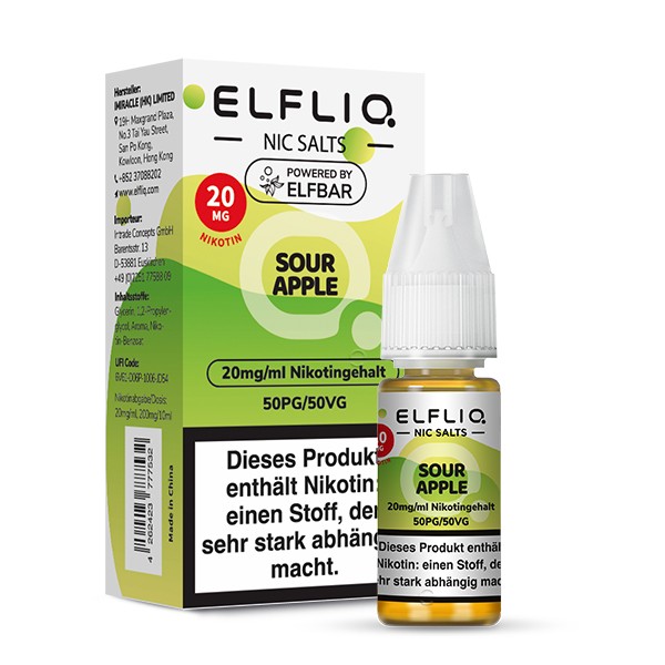 Elfliq by Elfbar Sour Apple 10ml Nikotinsalzliquid