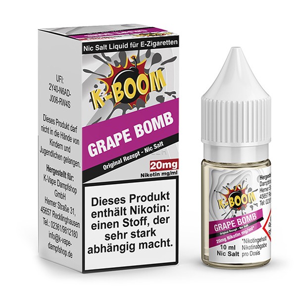 K-Boom Grape Bomb 10ml 20mg/ml Nikotinsalzliquid